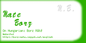 mate borz business card