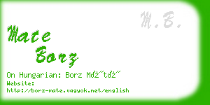 mate borz business card